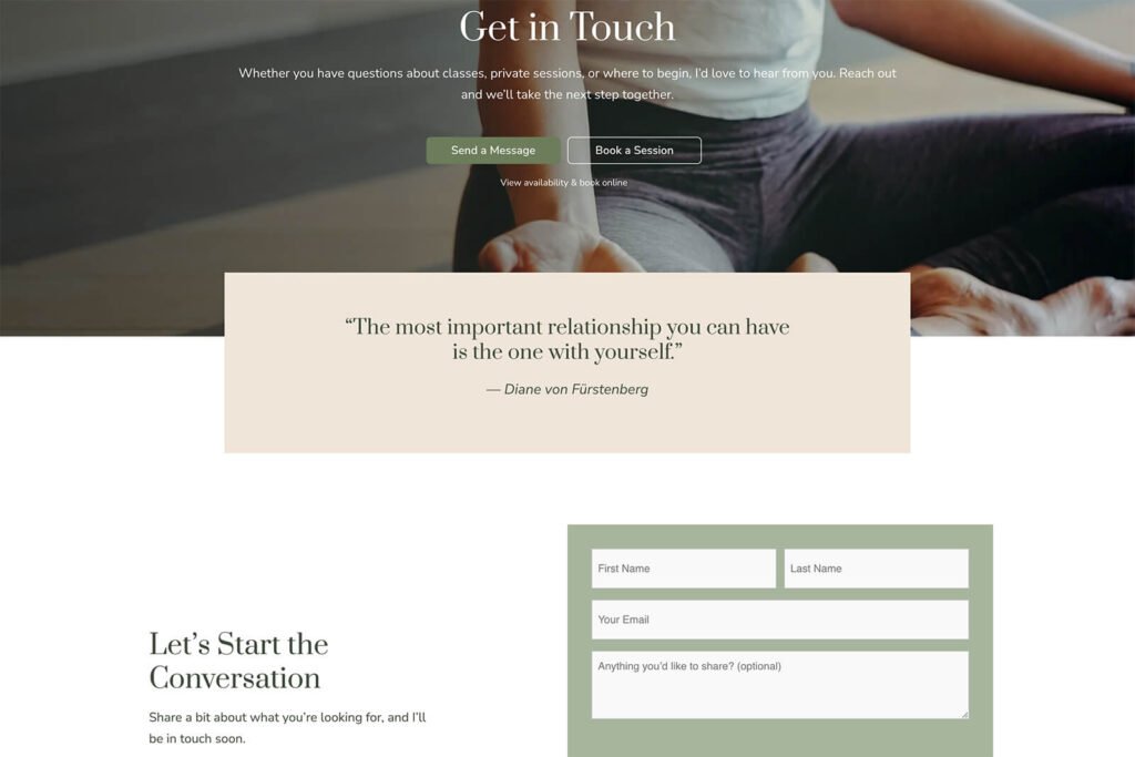 Conversion-focused contact page design with clear messaging and streamlined inquiry flow