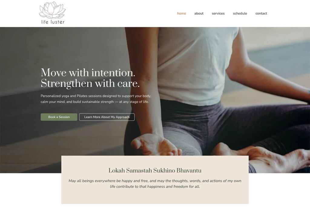 Custom WordPress home page design with clean layout, strong typography, and clear call-to-action structure
